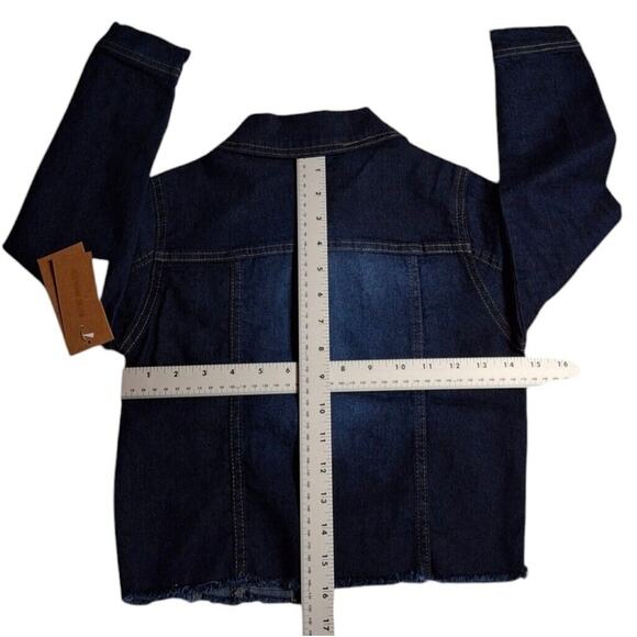 Steve Madden Girls Faded Denim Jacket Sz 6X | Stretch Jean Jacket Dark Wash NWT - Picture 3 of 8